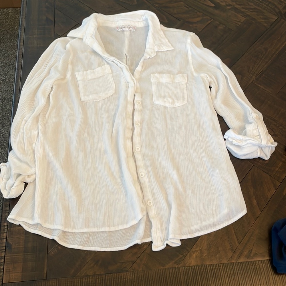 Hippie Rose Button Down Blouse